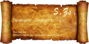 Sparger Zsanett névjegykártya