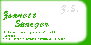 zsanett sparger business card